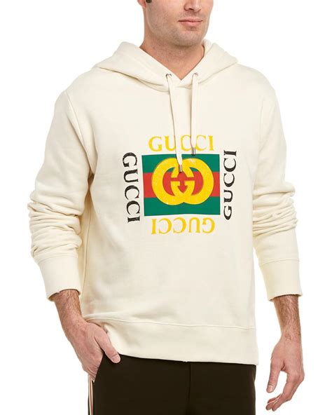 gucci gg logo hoodie|white gucci logo hoodie men.